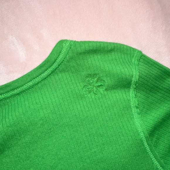 Y2K PACSUN SOURCED LIME GREEN RIBBED LONG-SLEEVE TOP · SIZE M - Picture 7 of 8